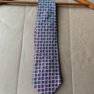 Red and Blue Geometric Tie